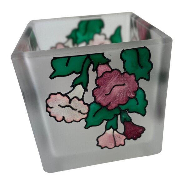 Vintage Joan Baker Designs Hummingbird Candle Holder 3” Hand Painted Flowers - Picture 4 of 10